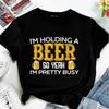 BIER TAG Mode Mädchen T-shirt Lose Y2K Einfache Kunst Schwarz T Shirt Frauen Kleidung Oversize Kurzarm Streetwear Druck Design