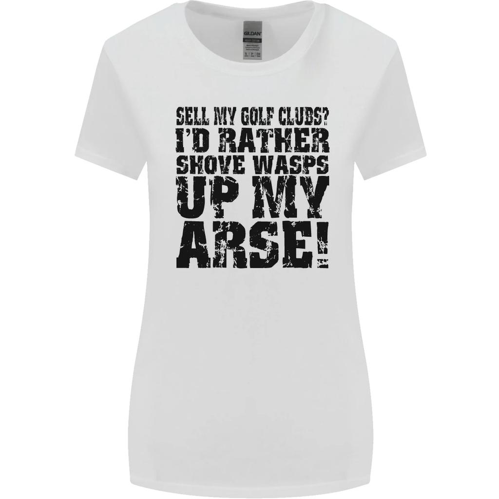Sell My Golf Clubs? Funny Golfer Golfing Womens Wider Cut T-Shirt