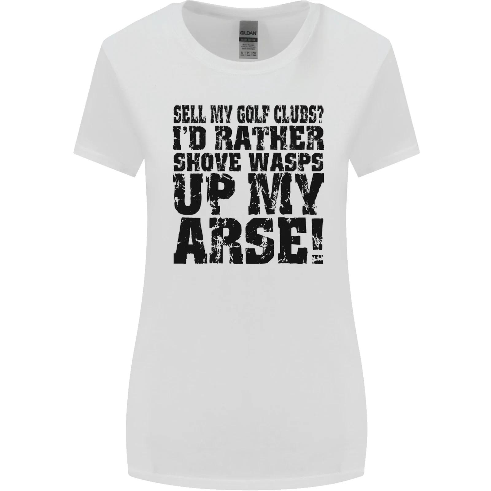 Sell My Golf Clubs? Funny Golfer Golfing Womens Wider Cut T-Shirt S