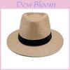 Paper Grass Sun Hat With Wide Brim For Family Outdoor Beach Sun Protection