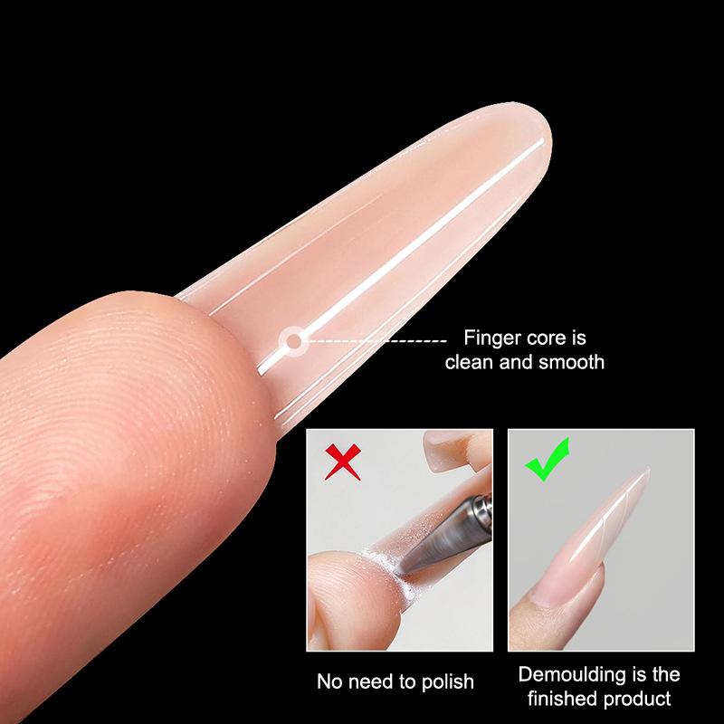 Sandwich Dual Nail Forms 240Pcs 14Size Quick Extensions-Dual Forms T-Shaped Ellipse Manicure Forms Top Mold Bottom Mold 3D