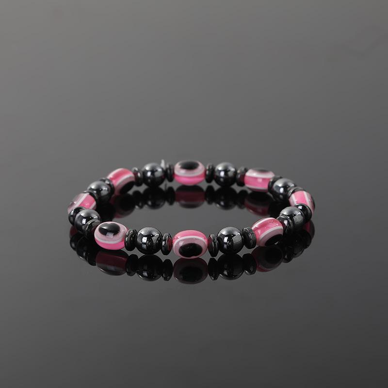 New Arrival Turkish Evil Eyes Bracelet Hematite Stone Therapy Health Care Magnetic Bangle Yoga Bracelets for Women Men Jewelry