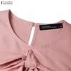 ZANZEA Women Casual Round Neck Loose Long Sleeve Muslim Dress