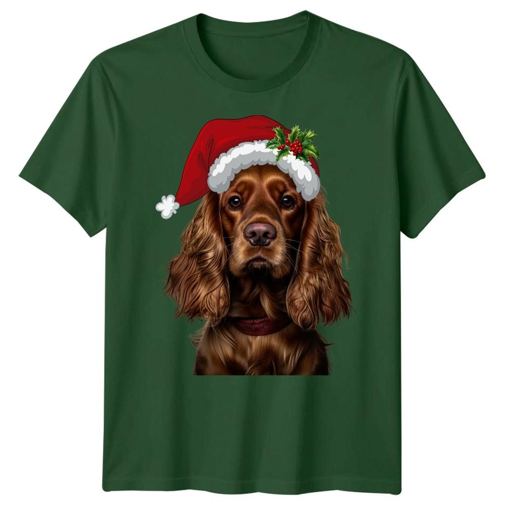 Spaniel Dog Christmas Holiday Animals Unisexs Unisexs Graphic Tee Festive Tee
