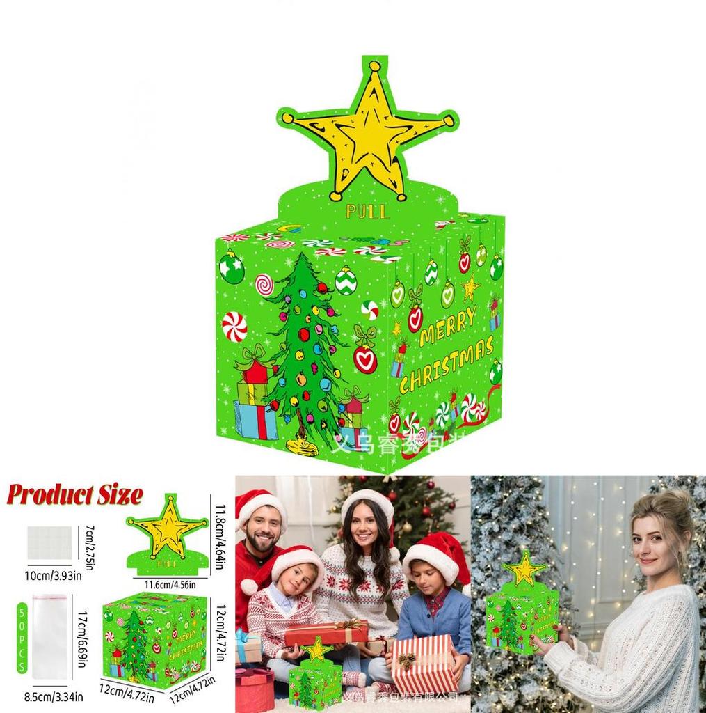 Christmas Star Gift Box With Gold Paper For Holiday Party Decor And Gift Giving