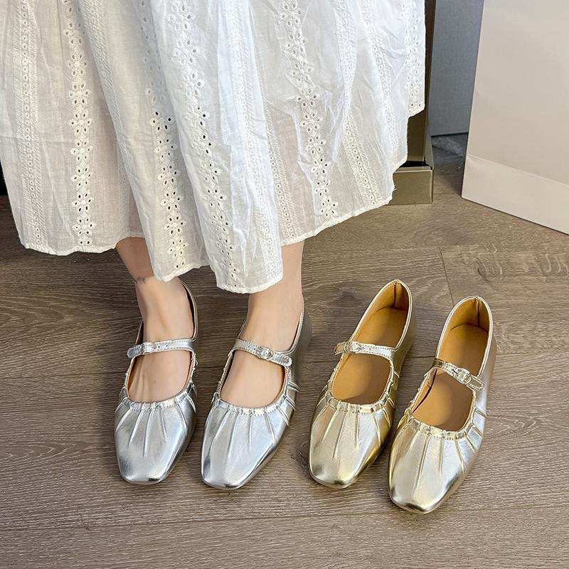 Fashion Square Toe Women Marie Janes Shoes Woman Soft Sole Flat Sandals Summer 2025 Trend Comfort Casual Shoes Shallow Loafers Sandalias