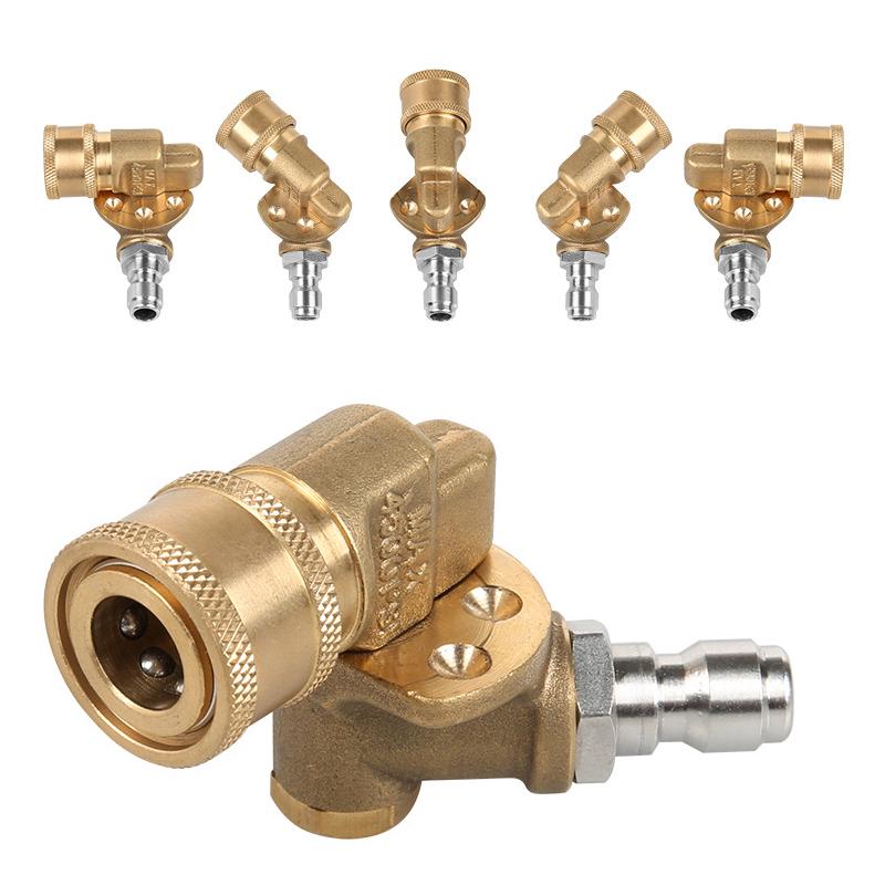 G1/4 Quick Connection For High Pressure Washer Attachment Gutter Cleaning Adaptor Car Wash 7 Angles Brass
