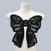 Stylish Bowknot Wool Embroidered Beaded Applique Corsage Flower Collar