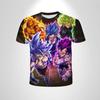 Summer New 3D Printed Cartoon Anime Dragon Ball Z Men's Round Neck T-shirt  Street Fashion Cosplay Top