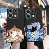 Мягкий черный силиконовый чехол с забавным рисунком кота для Samsung Galaxy A55 A54 A34 A15 S24 Xiaomi Redmi Note 13 Pro, противоударный защитный чехол для камеры