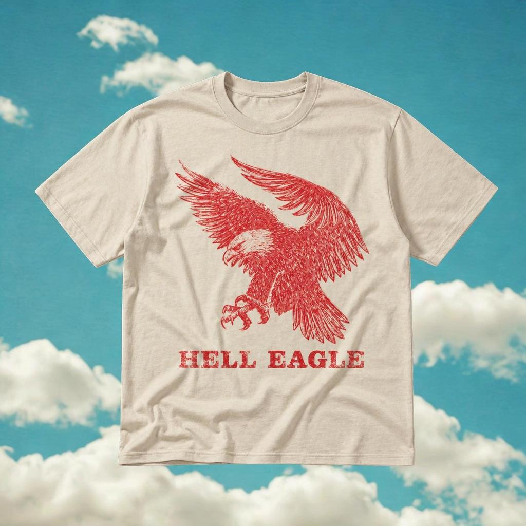 Hell Eagle Graphic Tee, Vintage American Retro Style Shirt