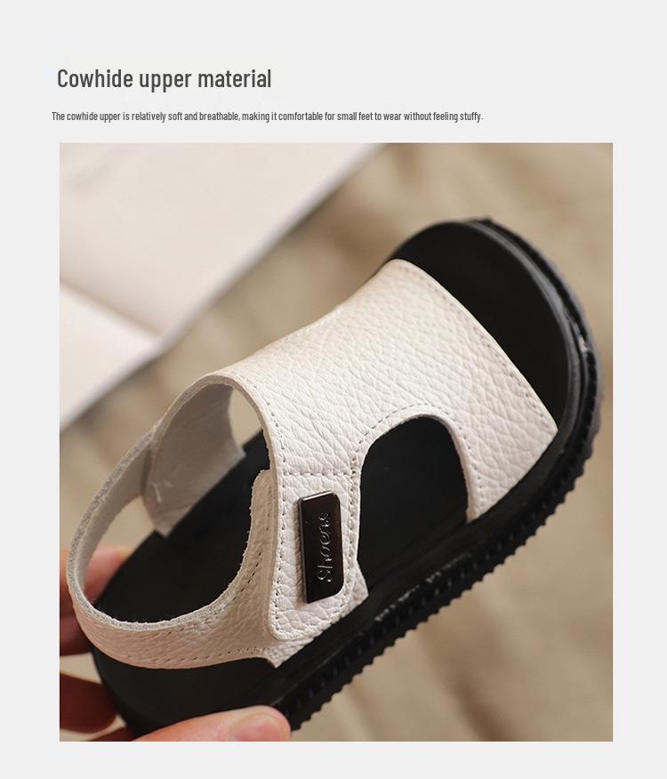 Kids' Non-Slip Soft Sole Leather Sandals for Boys & Girls 1-5 Years