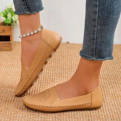 Fashion 2024 Hot Sale Women's Shoes Slip On Women's Flats Outdoor Loafers Flats Shoes Crystal Round Toe Soft Bottom Light Ladies Shoes