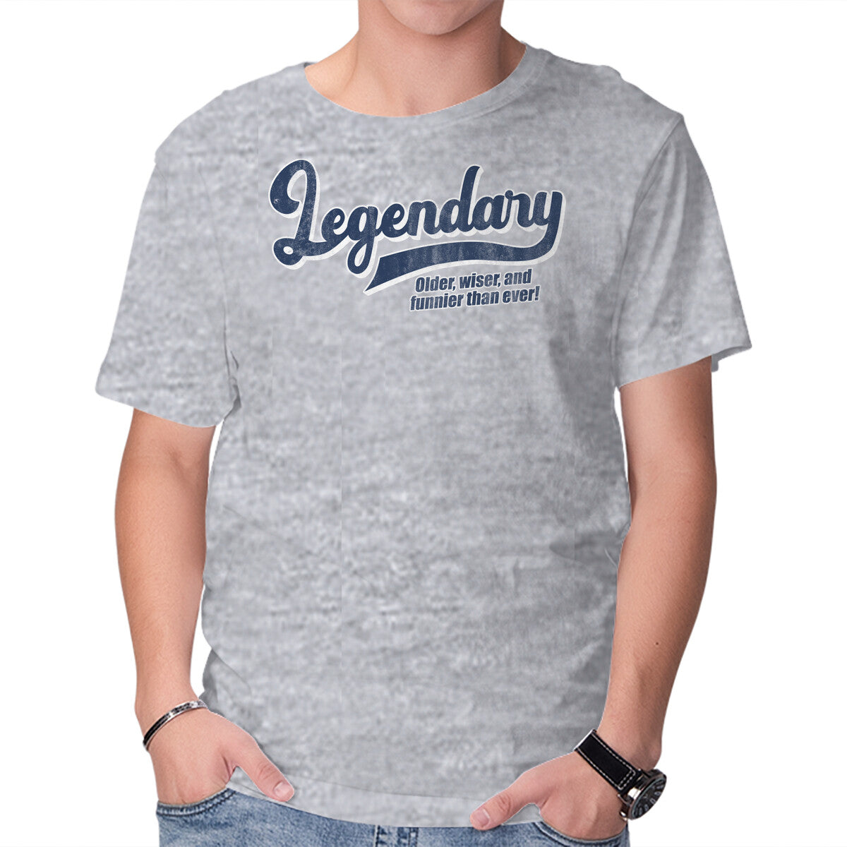 Unisex Crew Neck T-Shirt I m Legendary Graphic Short Sleeve Casual Tee XL