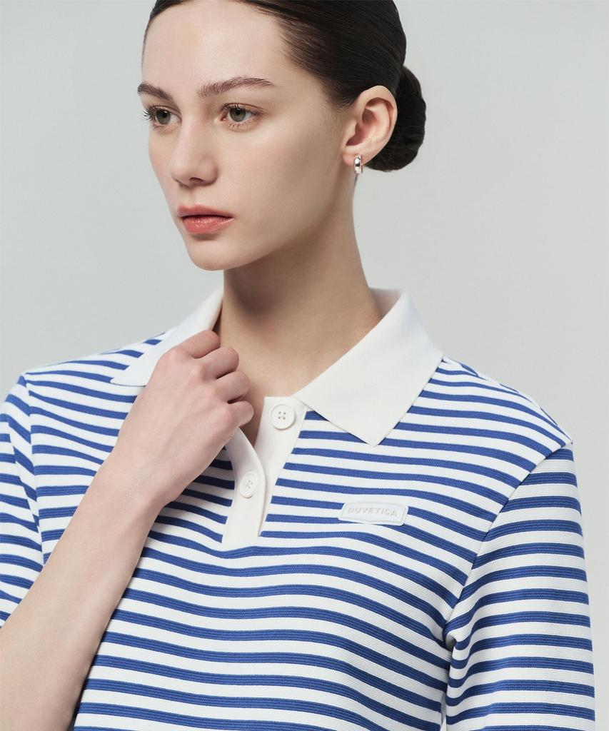 DUVETICA Essine Polo (Blue) (Women'S Short-Sleeve Collared Shirt)