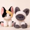 Cute Sitting Stuffed Devon Rex Stuffed Animal Cat Plush Doll Siamese Cat Plush  Home Decor