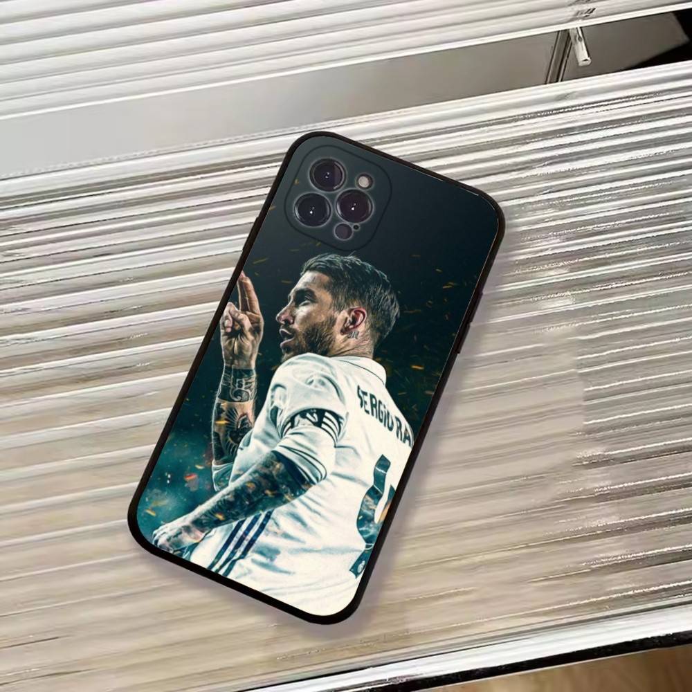 Football Support S-Sergio Ramos Phone Case For iPhone 17,16,15,14,13,12,11 Plus,Pro Max,XS,Soft Silicone Black Cover