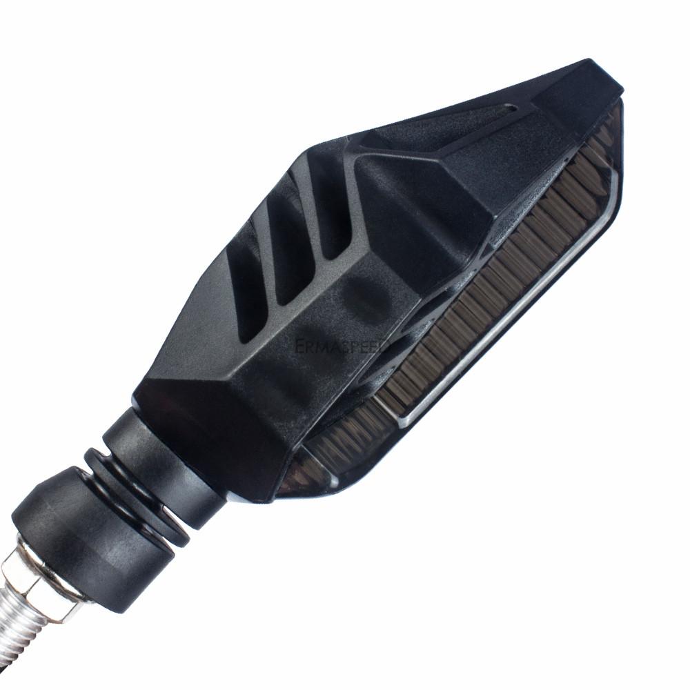 4Pcs/Set Motorcycle LED Turn Signal Flasher Sequential Flowing Water Indicator Lamp Blinker Amber Running Light