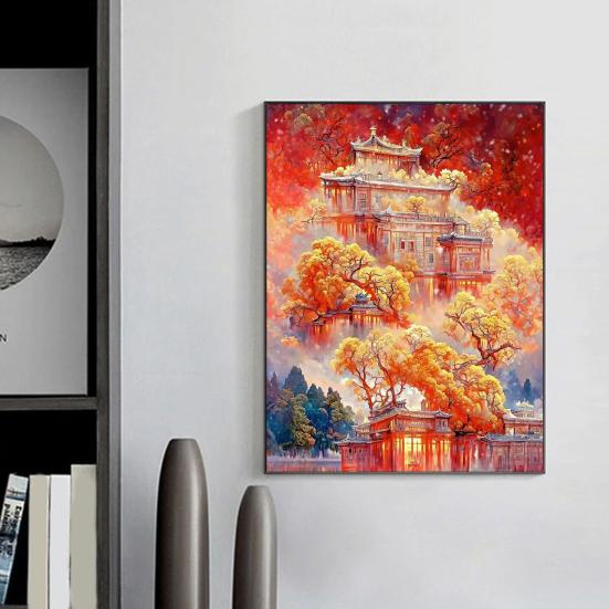 Pittura con strass Paesaggio 5D Trapano completo Strass lucido Colorato Fai da te Artigianato d'arte Lavoro manuale Decorazione della parete di casa Kit di pittura a mosaico con strass