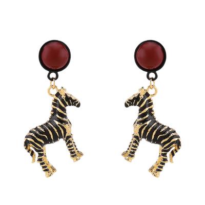 Boucles d'oreilles Rétro Zèbre pour Femmes - Boucles d'oreilles Animal Debout Couché, Rayures Audacieuses Noir et Blanc, Bijoux pour le Quotidien et les Événements Formels, Cadeau pour Femmes