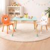 Table Enfant Bois avec 2 Chaises GINGER HOME Motif Ours et Lapin Ensemble Jeu et Apprentissage
