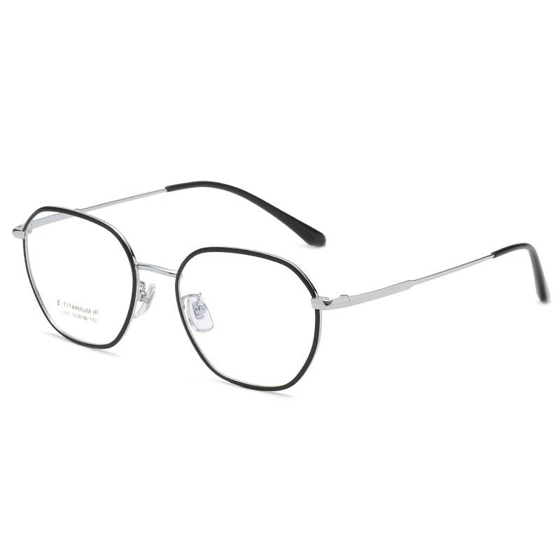 Ultra-Light Titanium Alloy Glasses Frame Women Fashion Polygonal Myopia Hyperopia Optical Prescription Eyeglasses Retro Eyewear
