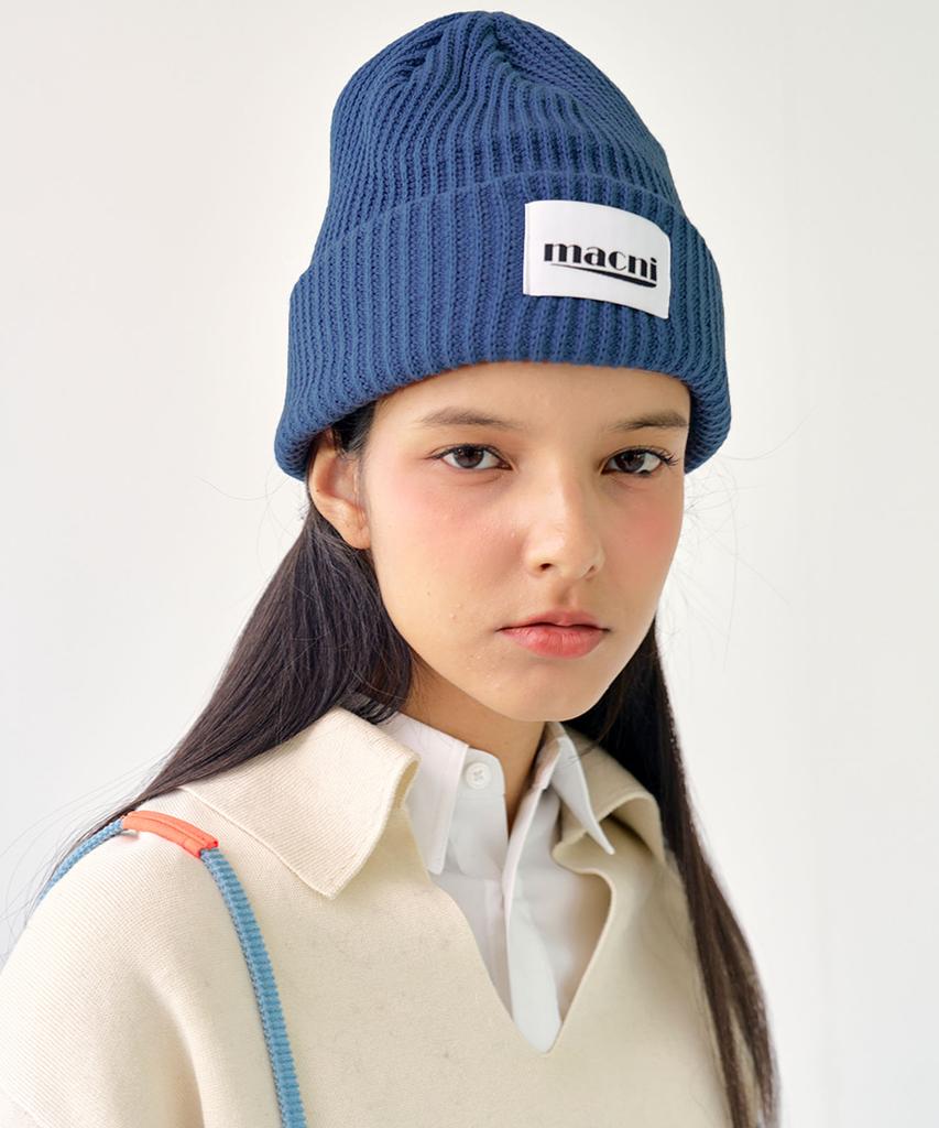Makeuni Heavy Knit Beanie_Blue