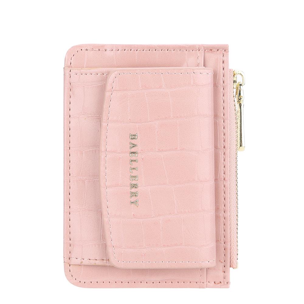 Baellerry Women's Crocodile Pattern Card Holder Coin Purse: Korean Style Fashion Wallet with Large Capacity and Multi-Card Slots