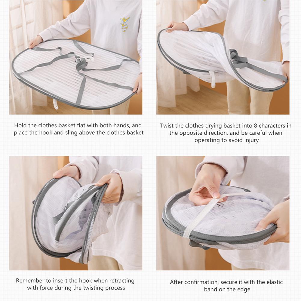 4 Layer Drying Net Herbs Removable Fish Hanging Basket Folding Anti-Fly Fine-Grained Grid Drying for Fish/Vegetables/Fruit/Herbs