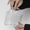 Glass Drinkware Glass Purse with Straw Drinks Creative Handbag Shaped Cocktail Whiskey Glass Cups for Fruit Juice Tea Flowers