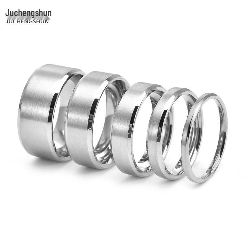 

Simple Cross Jewelry Couples Brushed Titanium Steel Ring in 2-10mm Sizes Size 11