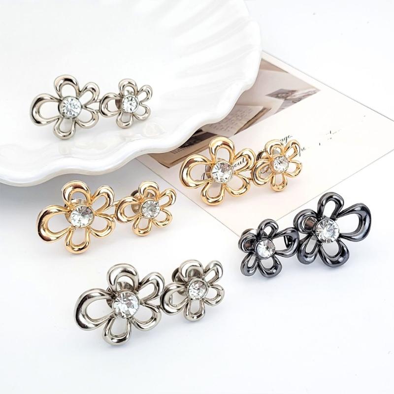 6Pcs Elegant Flower Waist Tightening Button For Jeans Pants Waist Fastener Clip Waist Cincher for Waist Adjustment