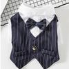 Button Closure Dog Wedding Suit Lightweight Small Dog Clothes Elegant Dog Costume Vest  Party