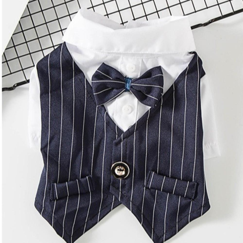 Button Closure Dog Wedding Suit Lightweight Small Dog Clothes Elegant Dog Costume Vest  Party