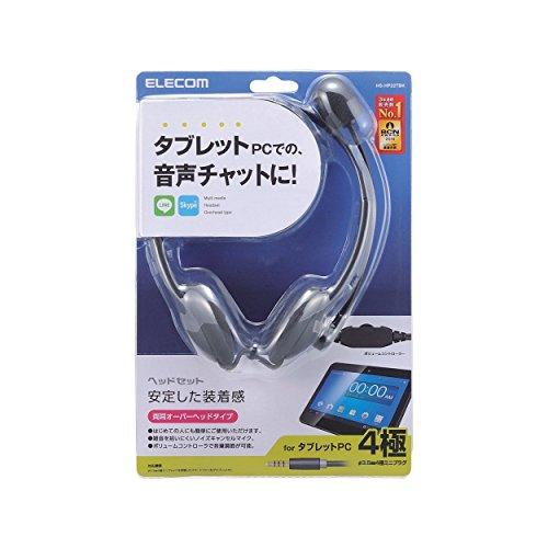 ELECOM HS-HP22TBK 4-Pole Over-the-Head Headset with Microphone, Binaural, 1.8m