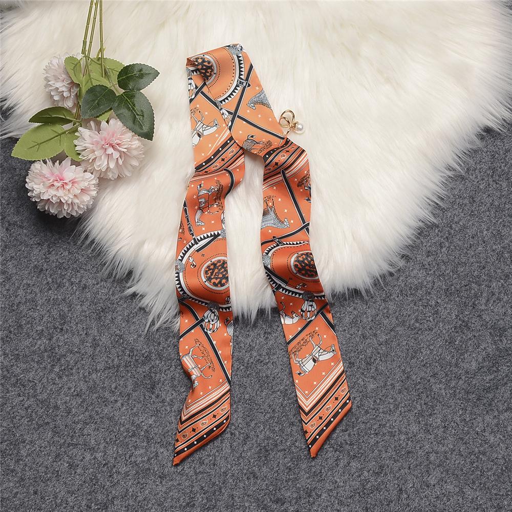 Luxury Horse Cloak Brand Scarf Fashion Design 100% Silk Scarf Women Headwear Skinny Bag Hair Scarves Neckerchief