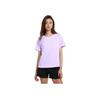 Li Ning Group Purchase Series Solid Color Breathable Versatile Short Sleeve T-Shirt Women T-Shirts Cool-Purple ATSV436-2