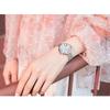 Classic Business Women Quartz Watch Round Roman Dial Rhinestone Ring Decor Mesh Strap Daily Waterproof Wrist Watch