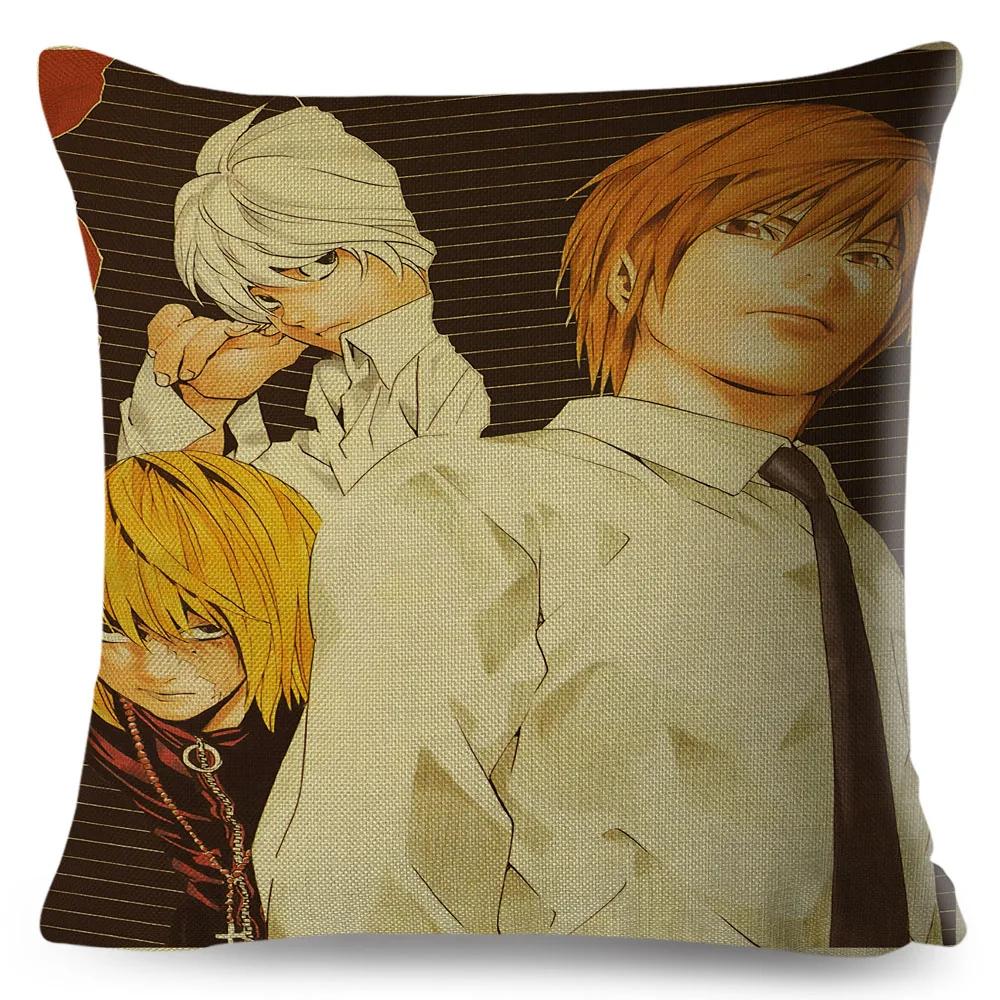Death Note Cushion Cover Decor Cartoon Classic Anime Print Pillow Case Polyester Pillowcase for Sofa Home Children Room 45x45cm