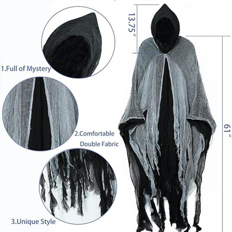 Halloween Cloak Witch Cloak Grim Reaper Costume Cloak Haunted House Costume Dress Up Horror Trick Costume Props