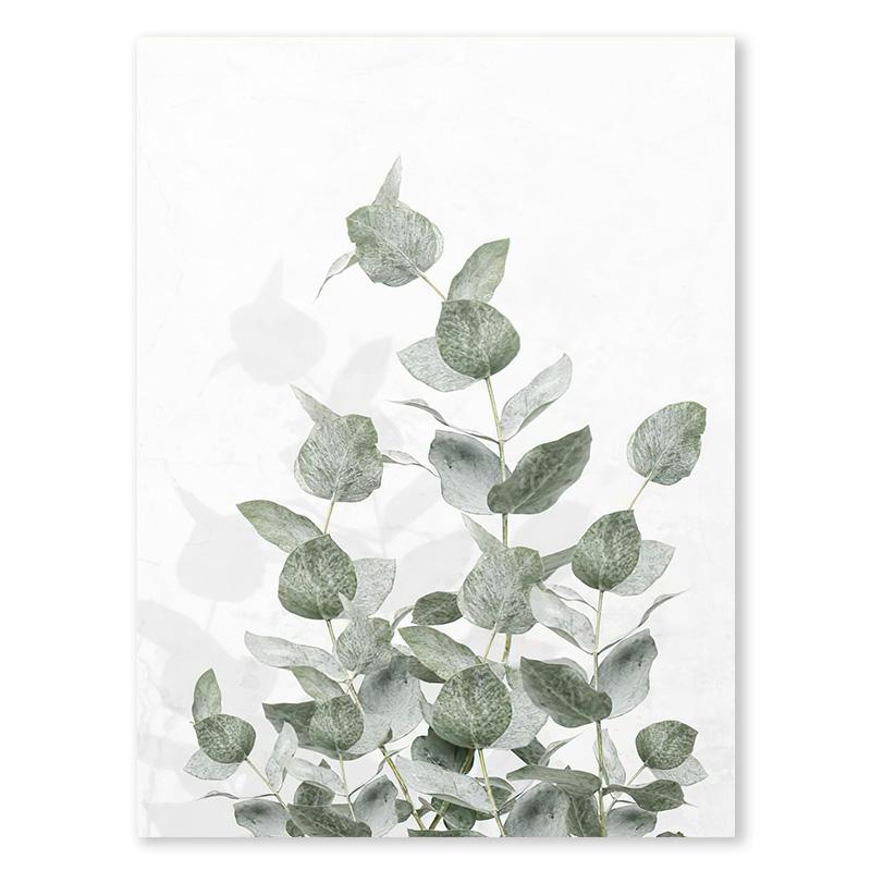 

Ботанические постеры в скандинавском стиле Минималистичные надписи с зелеными листьями Настенное искусство Холст Живопись Принт Картинки для комнаты Домашний декор 21x30cm No Frame