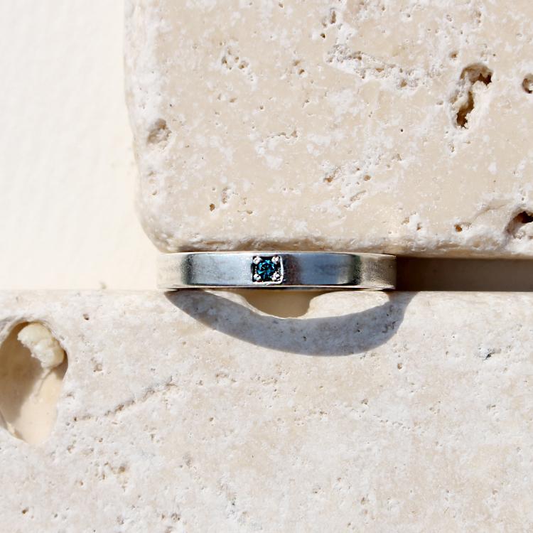 47Bag 925 Silver Vinculo Diamond Couple Ring/ Vinculo