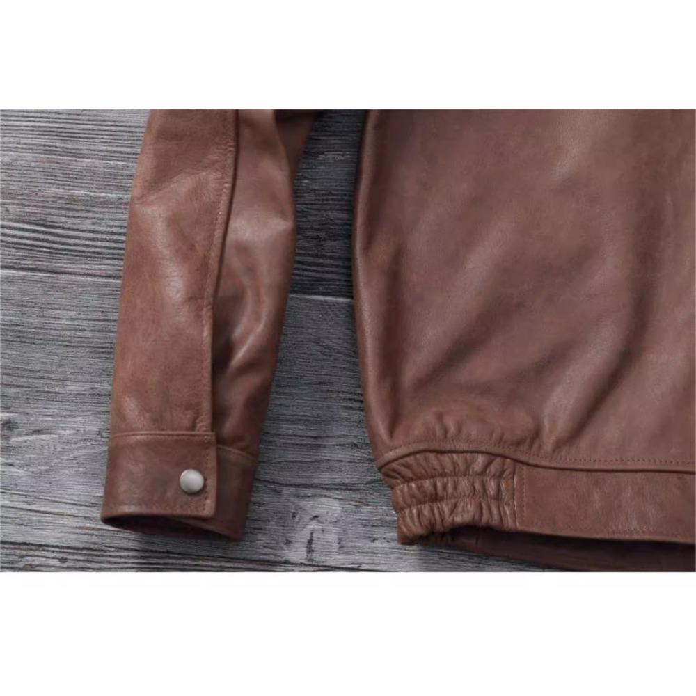 Giacca da caccia in vera pelle di mucca M65 marrone nera cinese taglia uomo cappotto in vera pelle giacche invernali con tasche