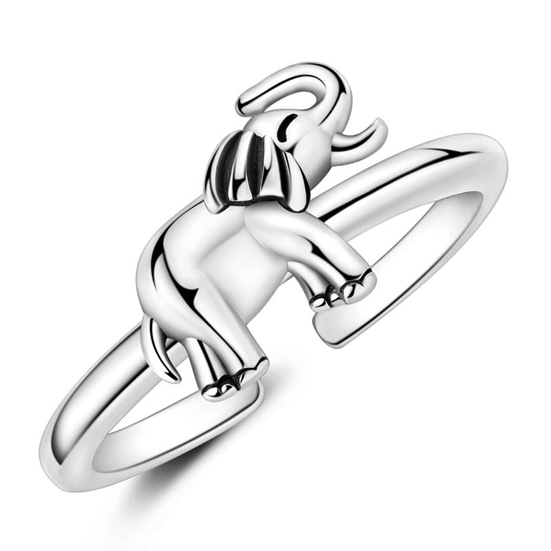 Adjustable Ring 925 Silver Fire Dragon Blossom Flower Clover Open Rings For Women Wedding Jewelry Gift