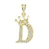 Luxurious Gold Alphabet Necklace With Crown Pendant For Women And Girls