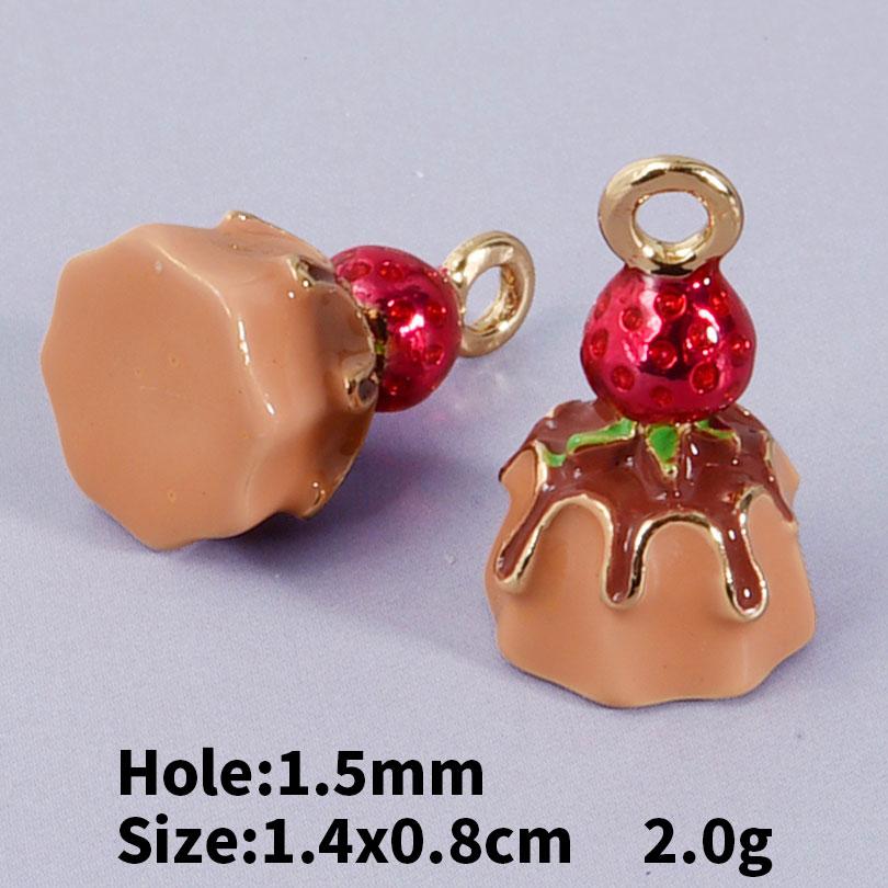 5/24pcs Cake Coffee Food Pendant Enamel Chilli/Strawberry/Cherry Charms For Jewelry Making Bulk DIY Bracelets Necklace Pendants