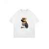 Oversized T-Shirt Black Teddy Bear In Coffee Cup Print For Casual Wear
