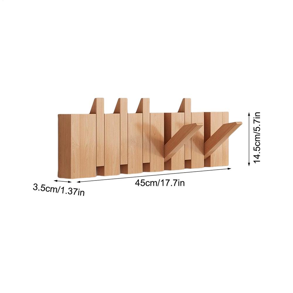 Piano Coat Rack Decorative  Hook Natural Wood Entryway Wall Art Hanger for Bags Hats Umbrellas Clothes Organizer Home Decor