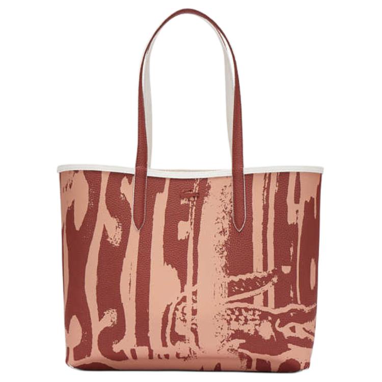 Lacoste Reversible PVC Tote Bag Women tote Beige Brown NF4936AS-Q70