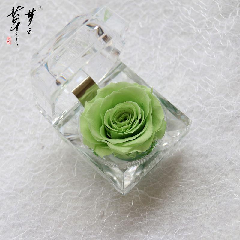 Preserved Crystal Rose Acrylic Flower Gift Box for Valentine's Day Confession
